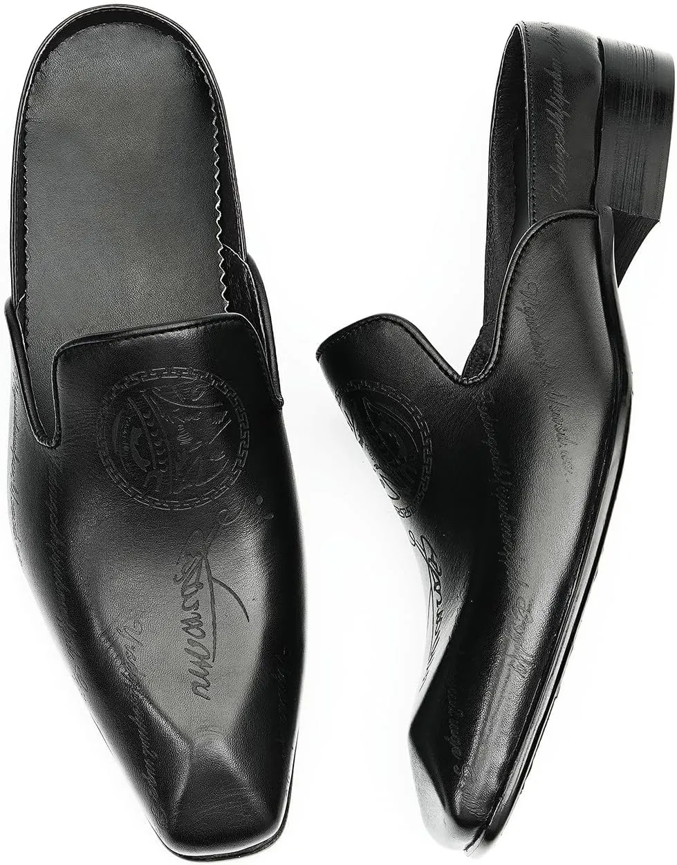 Mens Slippers Casual Dress Mules Slip On Loafers Fashion Business Formal Leather Open Back Sandals Summer Shoes for Men