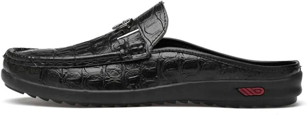 Men's Slippers Slip-On Loafers Leather Formal Wear Casual Open Back Sandals