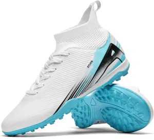 Men's Soccer Shoes Cleats Professional High-Top Athletic Turf Football Shoes Outdoor/Indoor Professional Futsal Football Training Sneakers