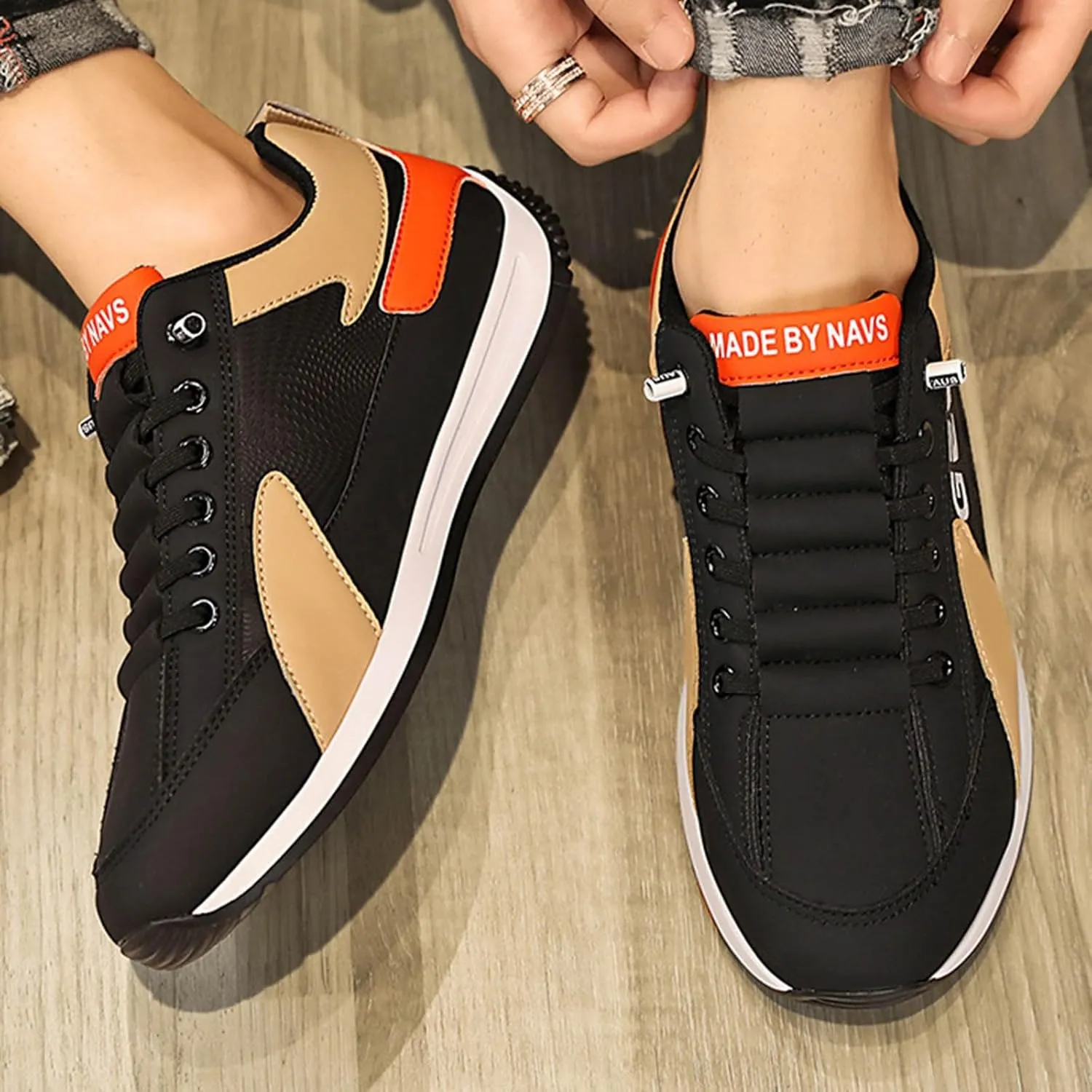 Men's Sport Breathable Mesh Shoes Casual Sneaker Mesh Breathable Walking Shoe Lightweight Elderly Slip On Shoes