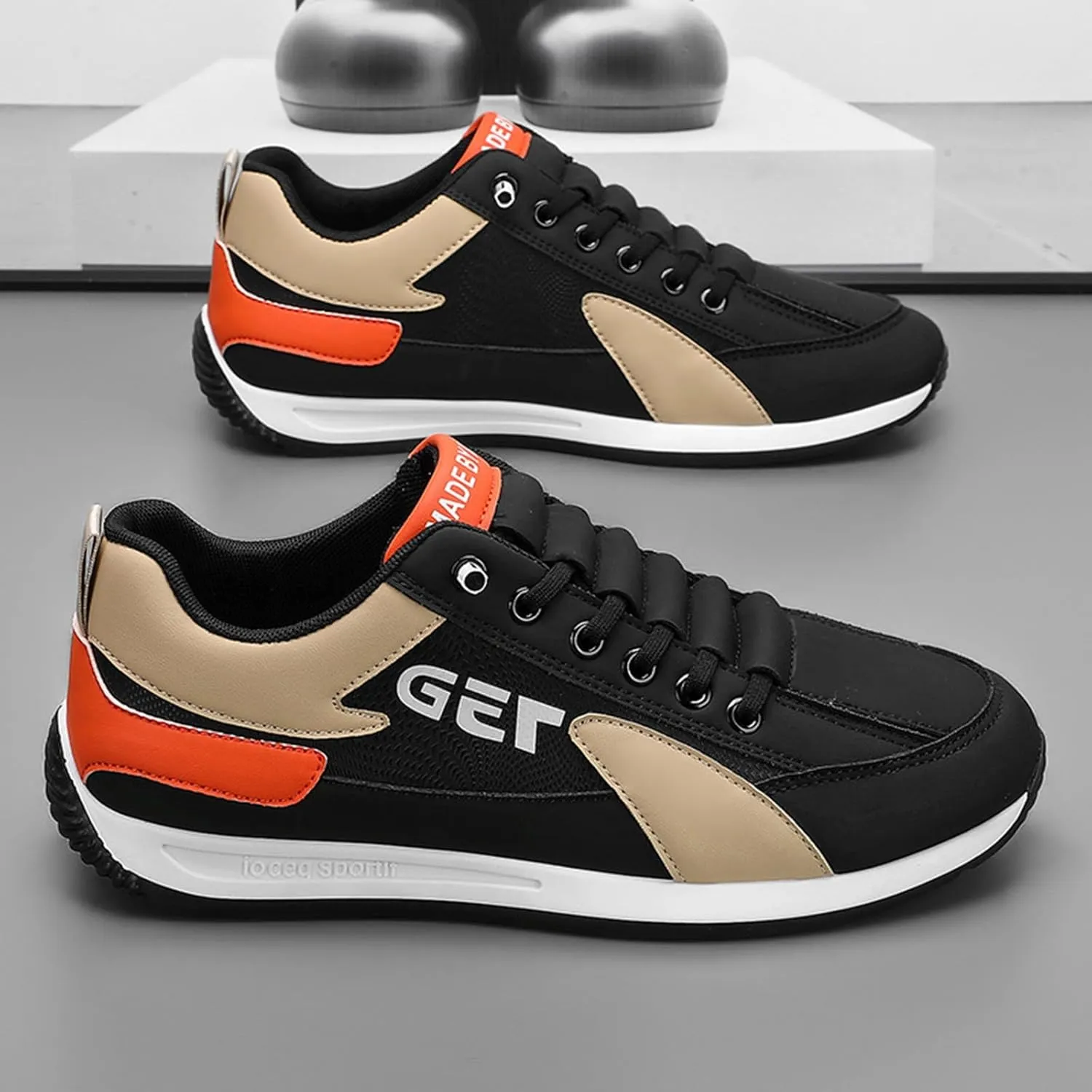 Men's Sport Breathable Mesh Shoes Casual Sneaker Mesh Breathable Walking Shoe Lightweight Elderly Slip On Shoes