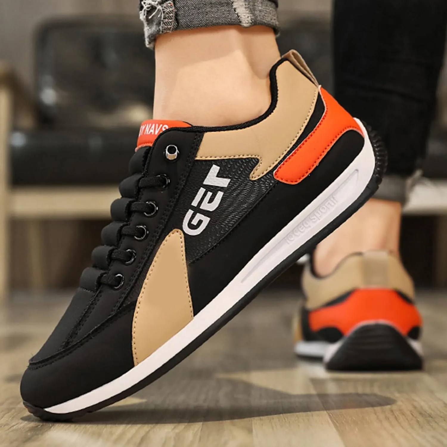 Men's Sport Breathable Mesh Shoes Casual Sneaker Mesh Breathable Walking Shoe Lightweight Elderly Slip On Shoes