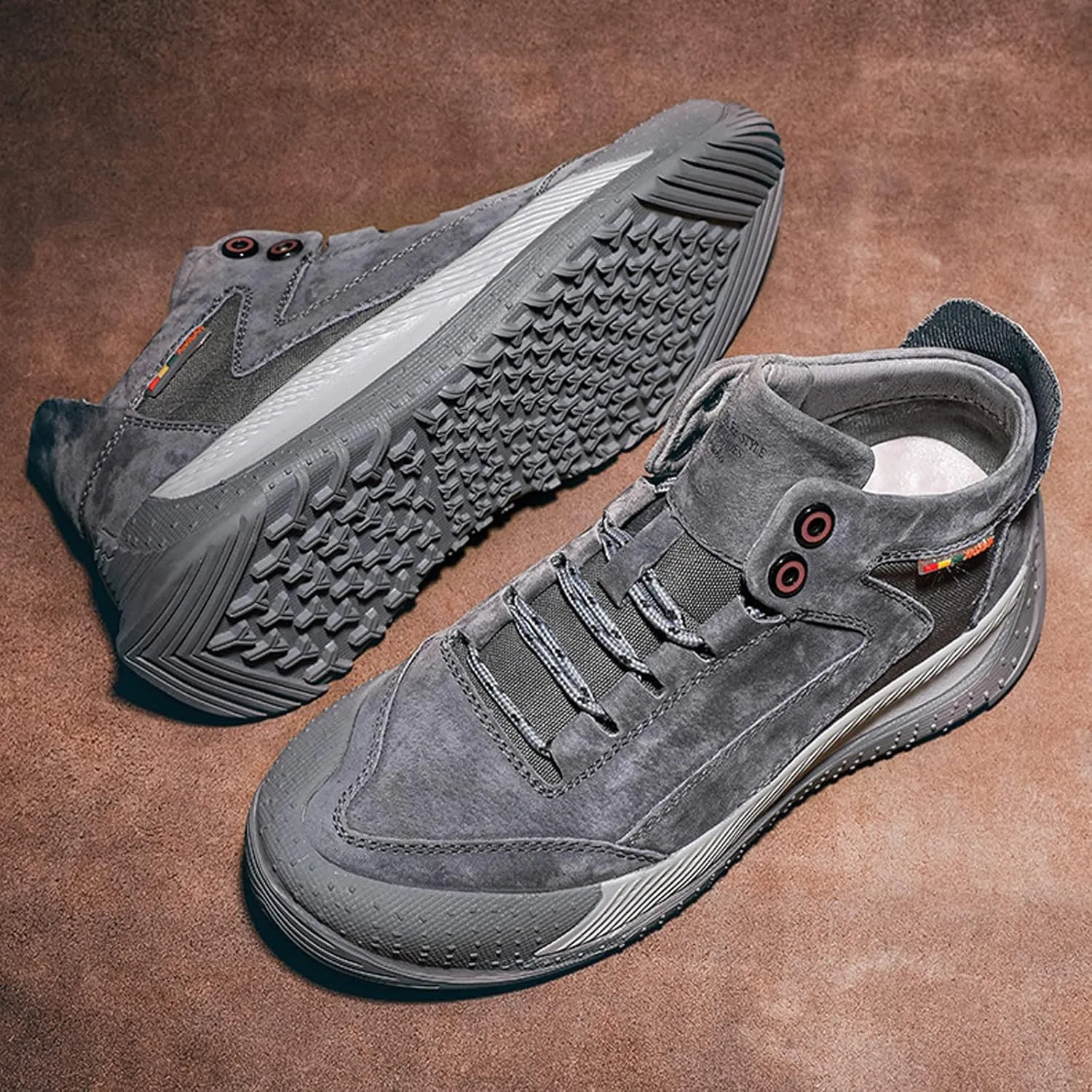 Men's Suede Chukka Platform Mid Top Casual Sneakers Ankle Boots,Non-Slip Breathable Soft Sole is Lightweight Sneakers