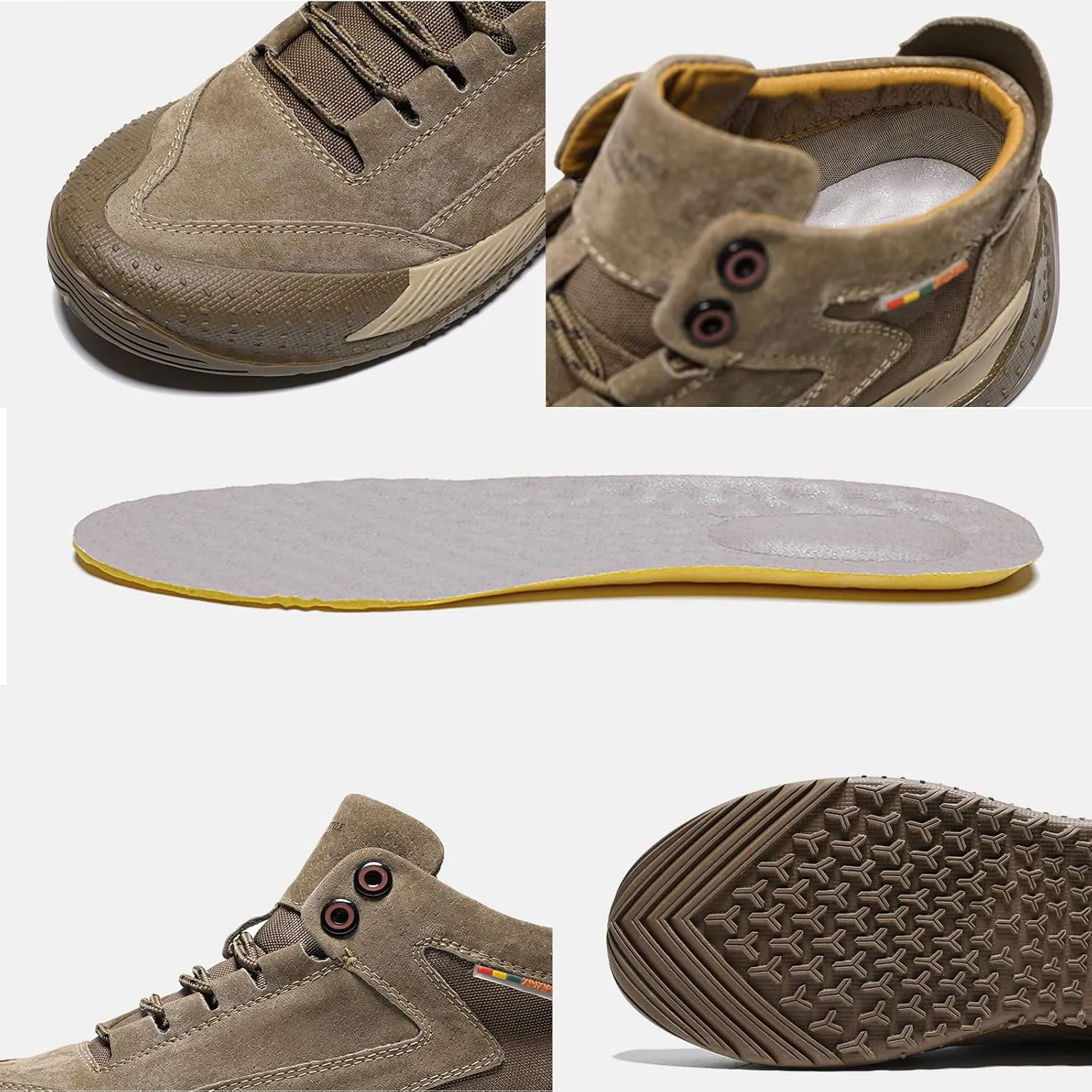 Men's Suede Chukka Platform Mid Top Casual Sneakers Ankle Boots,Non-Slip Breathable Soft Sole is Lightweight Sneakers