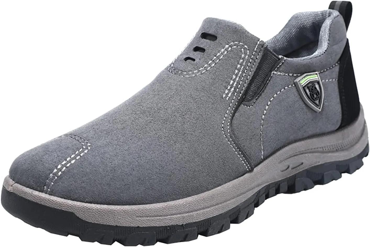 Mens Suede Walking Shoes Outdoor Simple Casual Arch Support Comfortable Waterproof Casual Shoes for Men Slip on Fashion Sneakers for Outdoor Walking