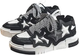 Men's Trendy Colour Block Platform Skate Shoes, Non-Slip Lace-Up Sneakers for Casual Street Style and Outdoor Activities