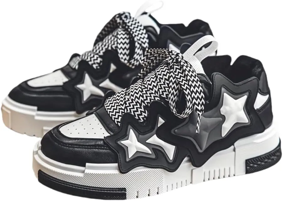 Men's Trendy Colour Block Platform Skate Shoes, Non-Slip Lace-Up Sneakers for Casual Street Style and Outdoor Activities