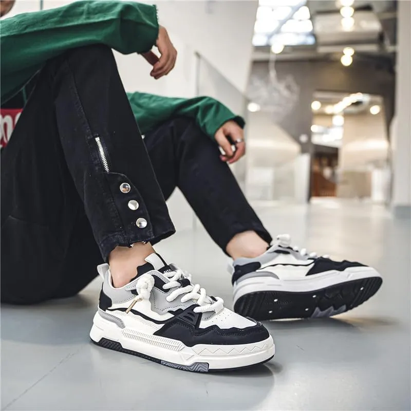 Men's Trendy Stylish Sneakers, Comfortable Breathable Wear-Resistant Skateboard Shoes for All Seasons Fashion Men’s Platform Chunky Sneakers,Street Style Footwear Shoes Size 6.5-10