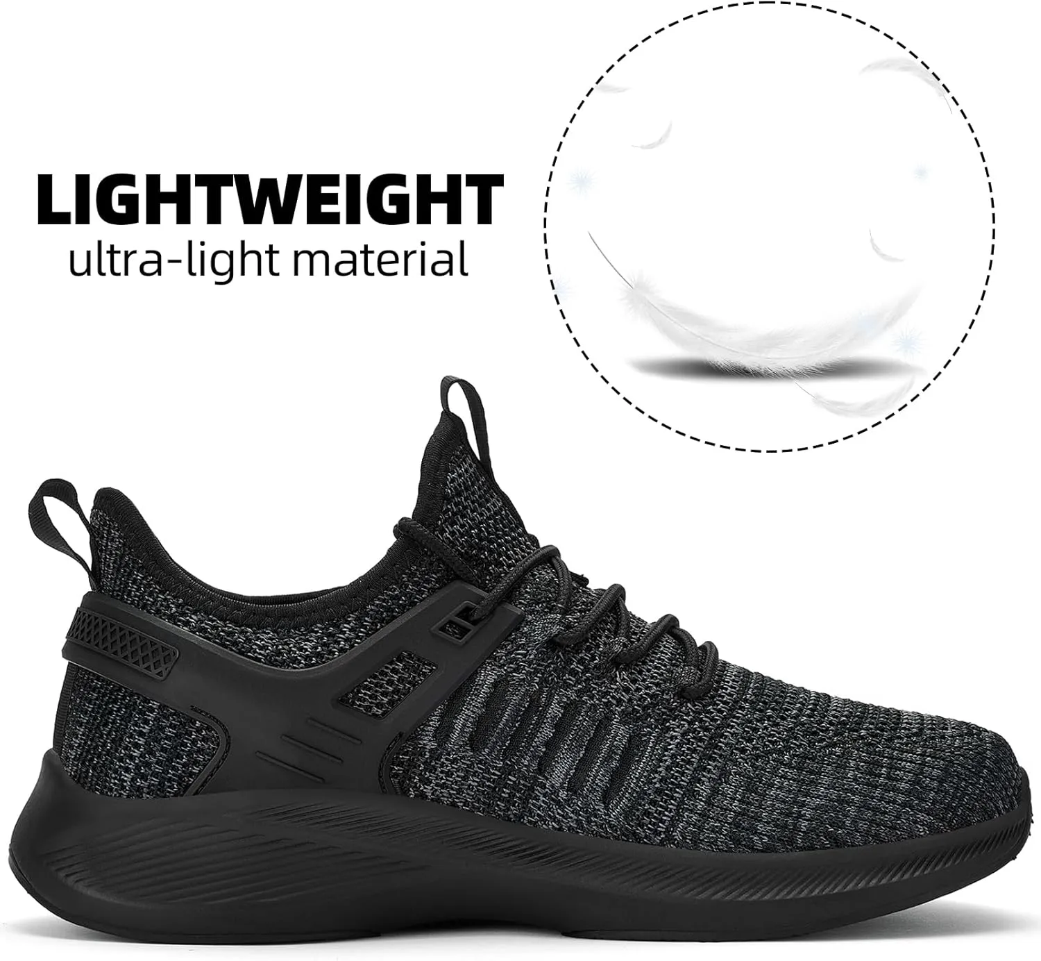 Mens Wide Running Shoes Walking Tennis Shoes Cushioning Wide Sneakers Slip On Sports Work Gym Outdoor Running Sneakers Comfort Lightweight