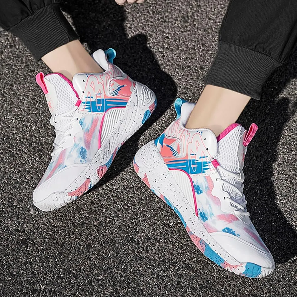 Men's Women's Basketball Shoes High Top Ultra-Light Fashion Anti Slip Breathable Sneakers