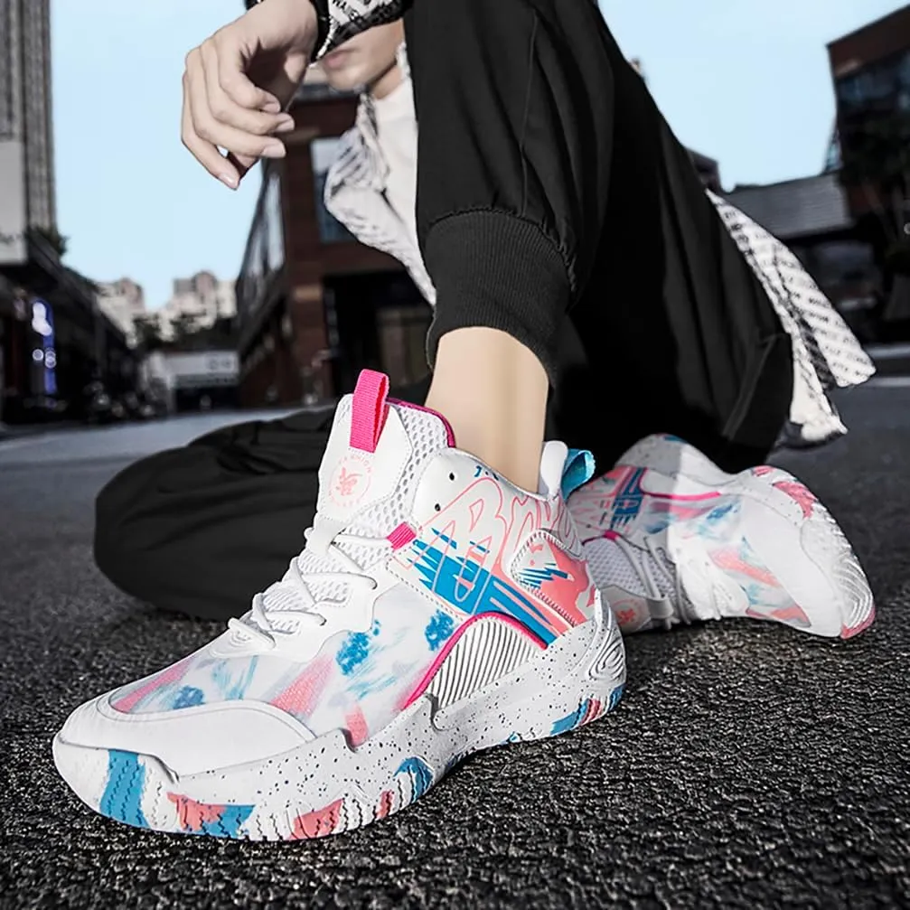 Men's Women's Basketball Shoes High Top Ultra-Light Fashion Anti Slip Breathable Sneakers