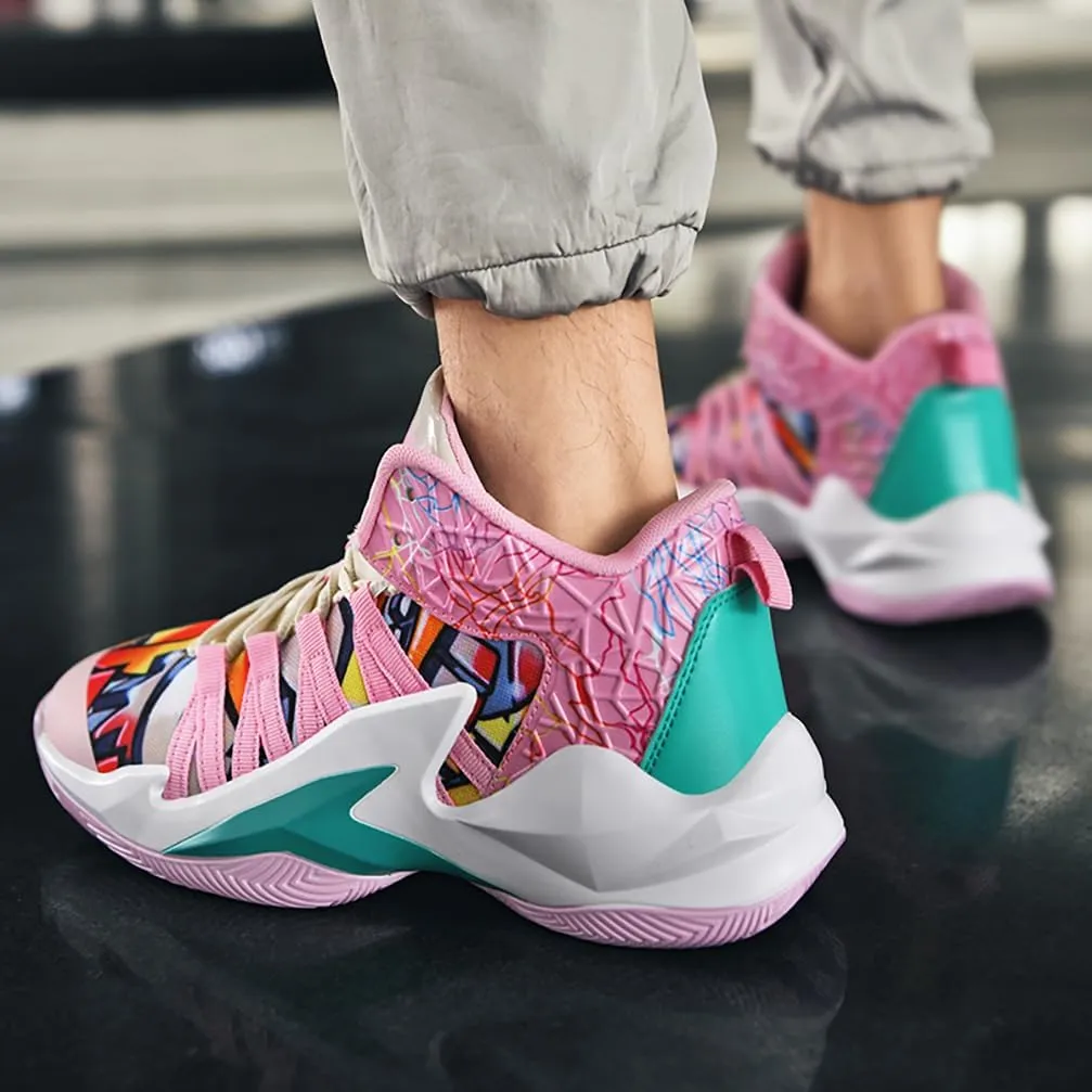 Men's Women's Basketball Shoes High Top Ultra-Light Fashion Anti Slip Breathable Sneakers