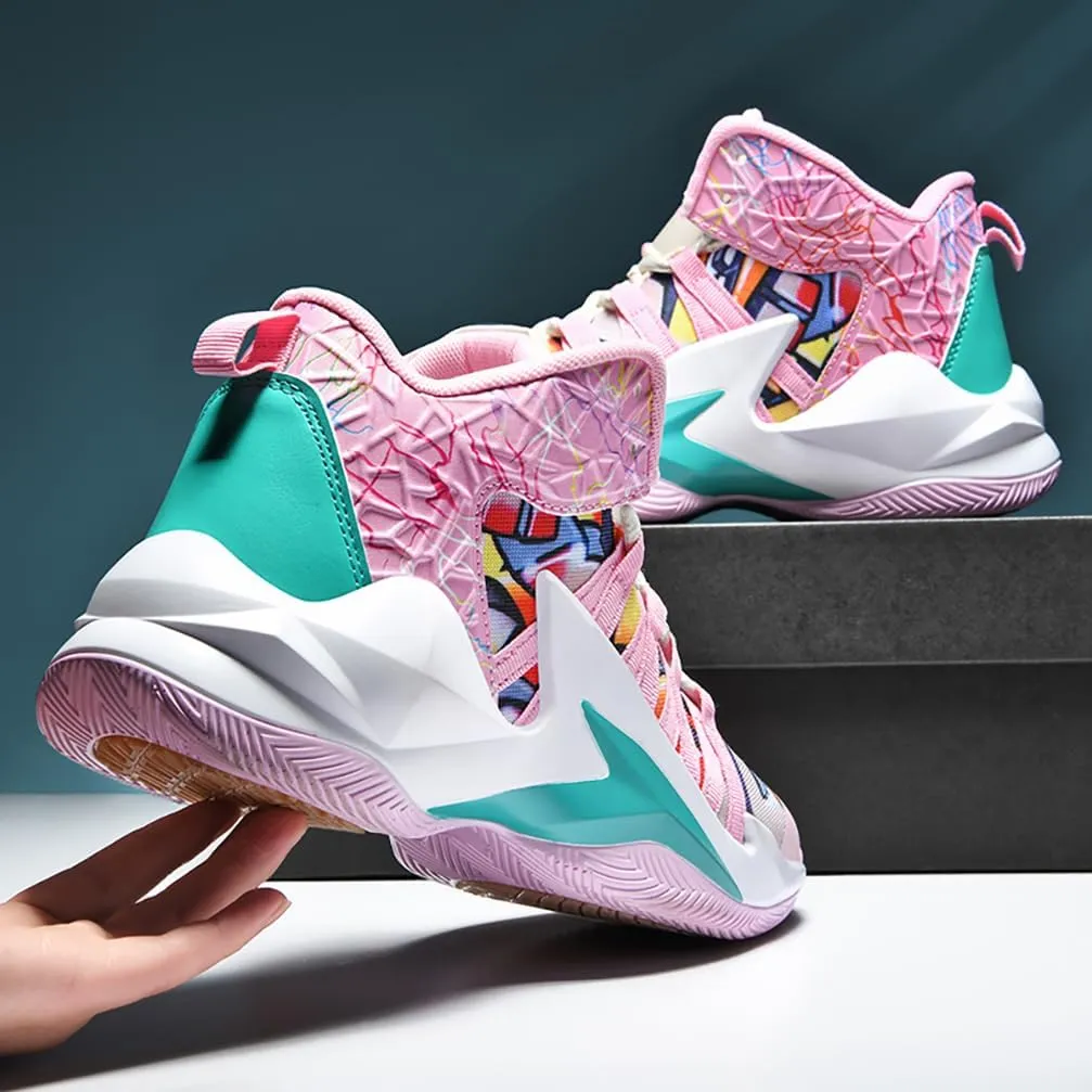 Men's Women's Basketball Shoes High Top Ultra-Light Fashion Anti Slip Breathable Sneakers