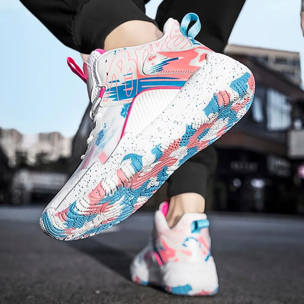 Men's Women's Basketball Shoes High Top Ultra-Light Fashion Anti Slip Breathable Sneakers