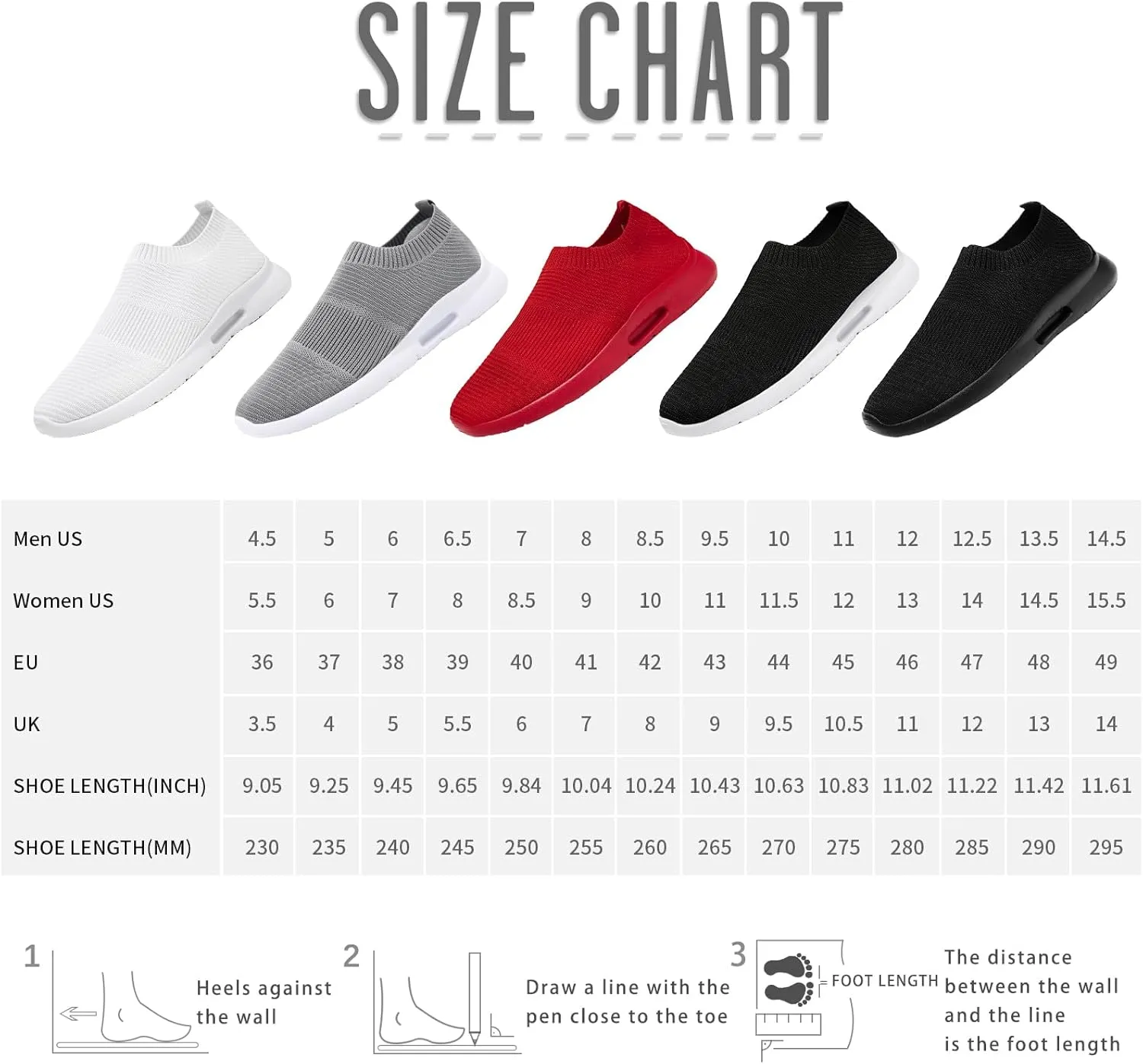 Mens Womens Slip On Shoes Unisex Walking Sneakers Running Workout Gym Tennis Lightweight Casual Laceless Shoes