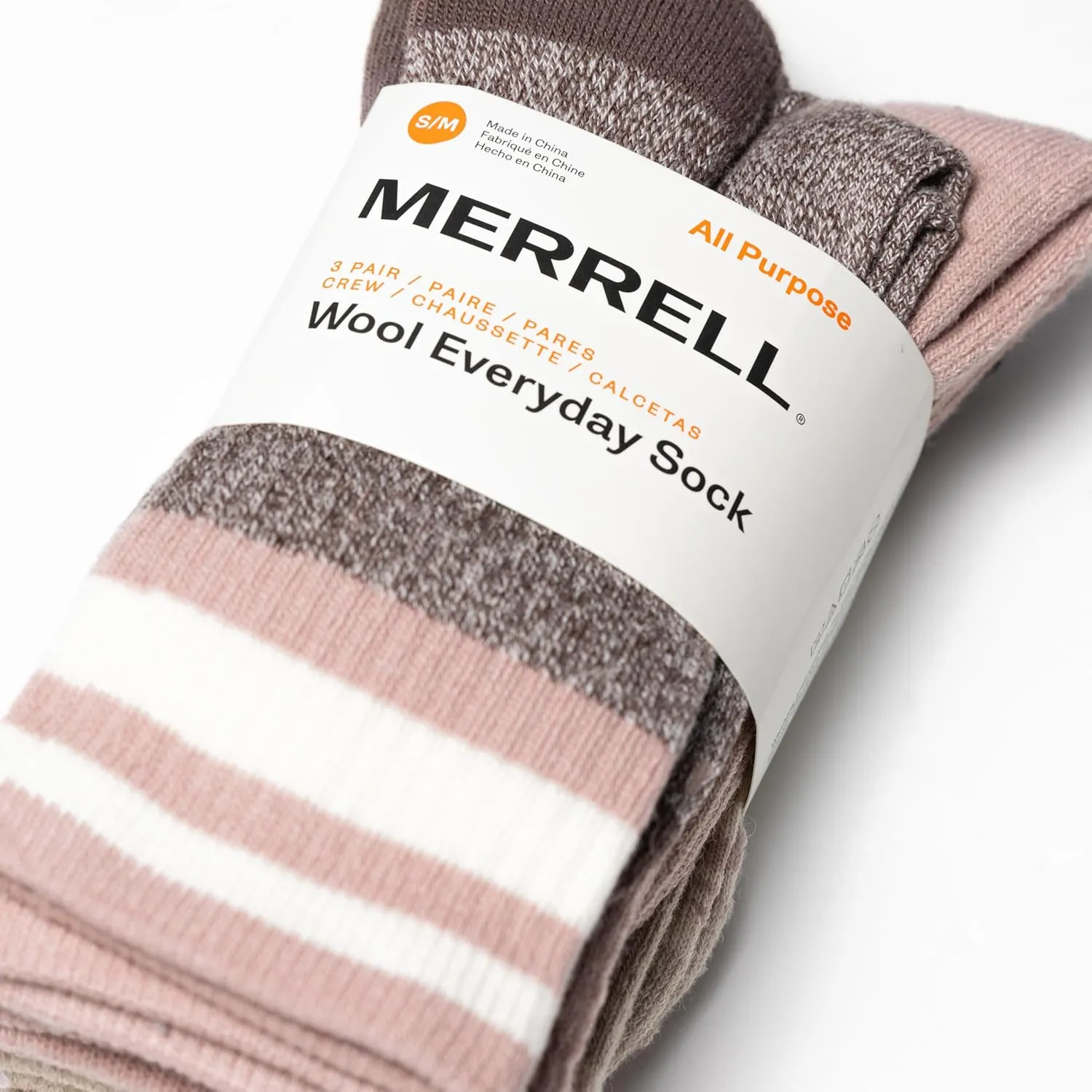 Merrell Unisex Adult Wool Everyday Hiking Crew Socks - 3 & 6 Pairs - Cushioned Moisture Wicking