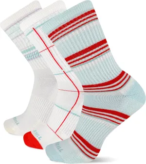 Merrell Unisex Adult Wool Everyday Hiking Crew Socks - 3 & 6 Pairs - Cushioned Moisture Wicking