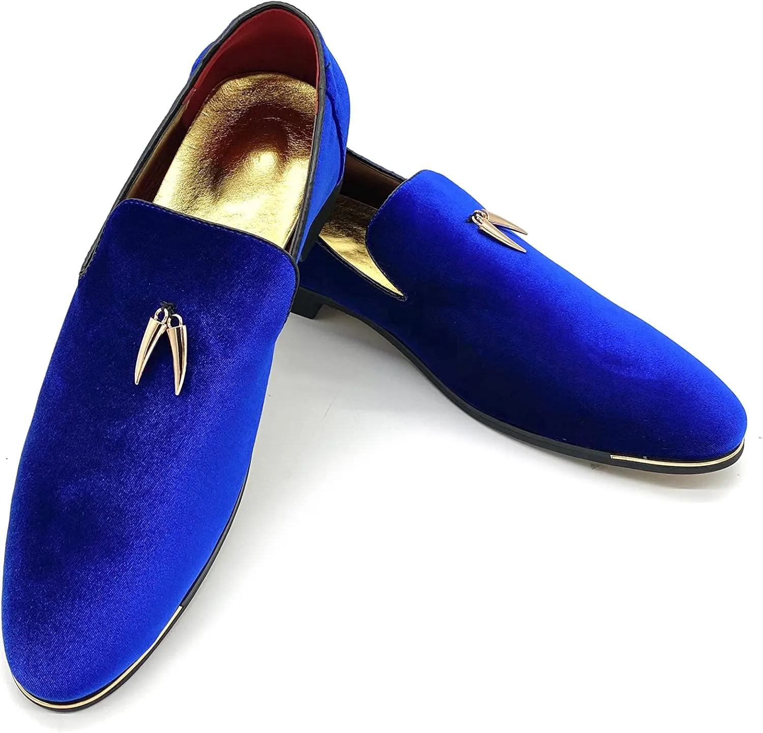 MHB Men's Multiple Colors Velvet Loafer Slip-on Tuxedo Dress Shoes Glitter Suede Smoking Slipper