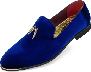 MHB Men's Multiple Colors Velvet Loafer Slip-on Tuxedo Dress Shoes Glitter Suede Smoking Slipper