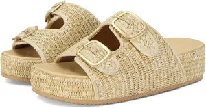 MICIFA Platform Sandals for Women Espadrille Wedges Summer Beach Sandals Comfortable Cute Woven Straw Crochet Sandals Shoes Casual Adjustable Double Buckle Strap Sandals