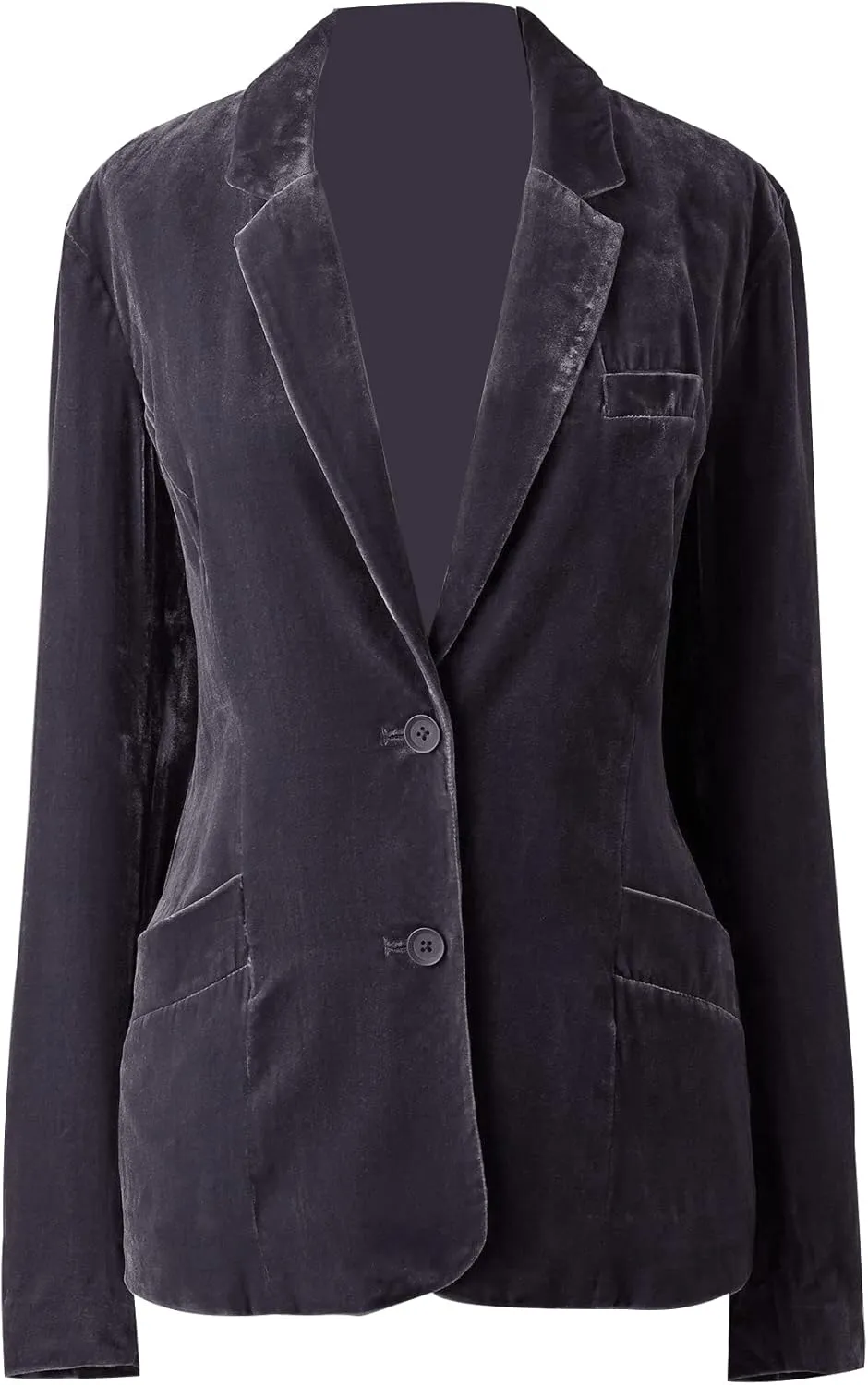 Mintlimit Women's Velvet Blazer Jacket - Long Sleeve V Neck Coat