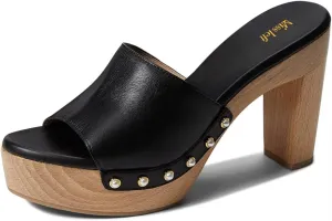 miss left Women Platform Chunky High Heel Mules Open Toe Studded Slide Sandals Slip on Party Dress Casual Shoes Size 4-16 US