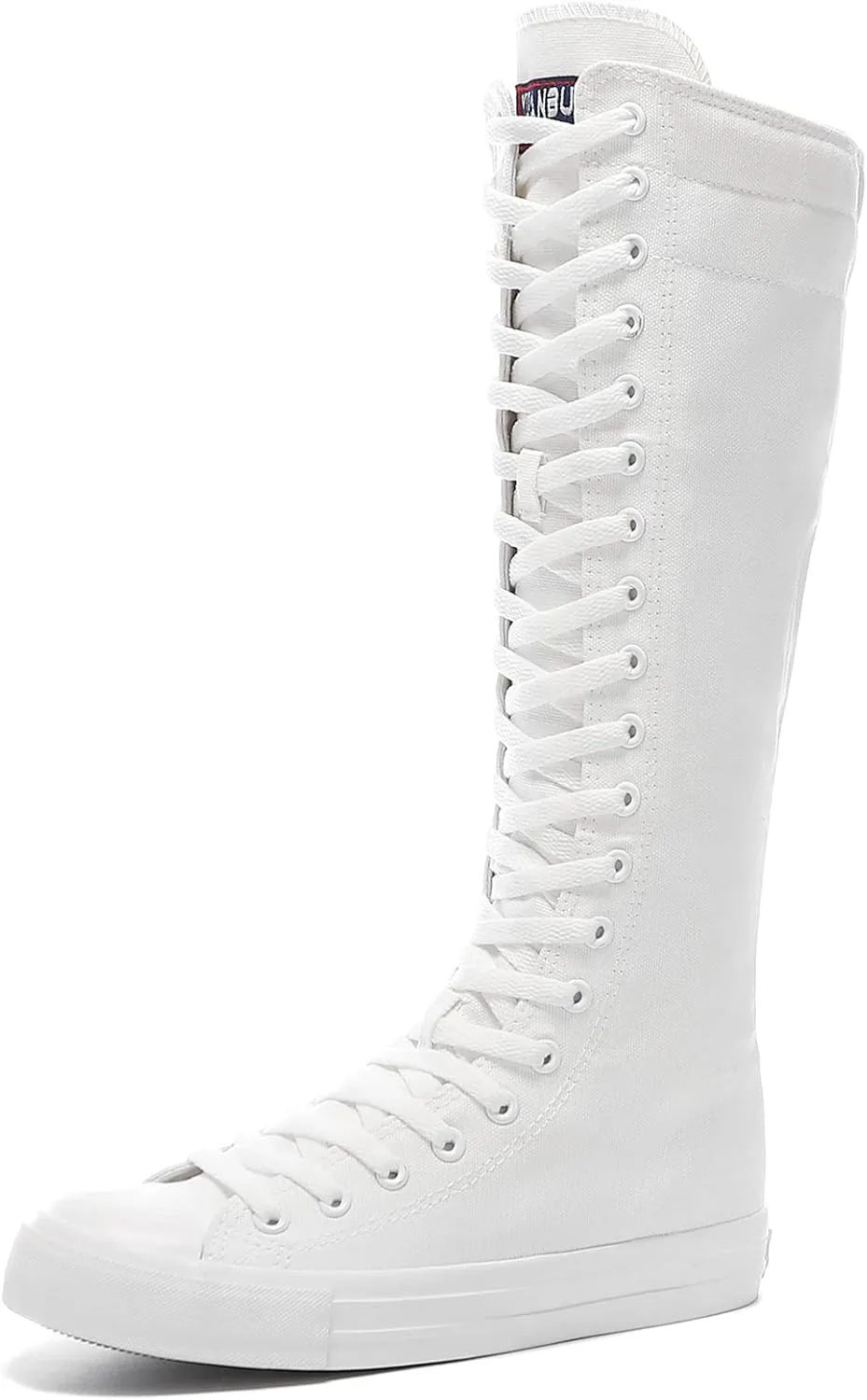 Momuk Women's Fashion Lace Up Knee High Canvas Zip Boots Girls Fancy School Shoes