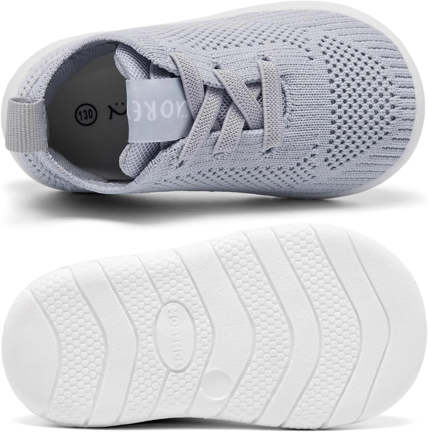 MORENDL Toddler Sneakers Baby Non-Slip Lightweight Breathable Barefoot Shoes Infant Tennis Walking Shoes