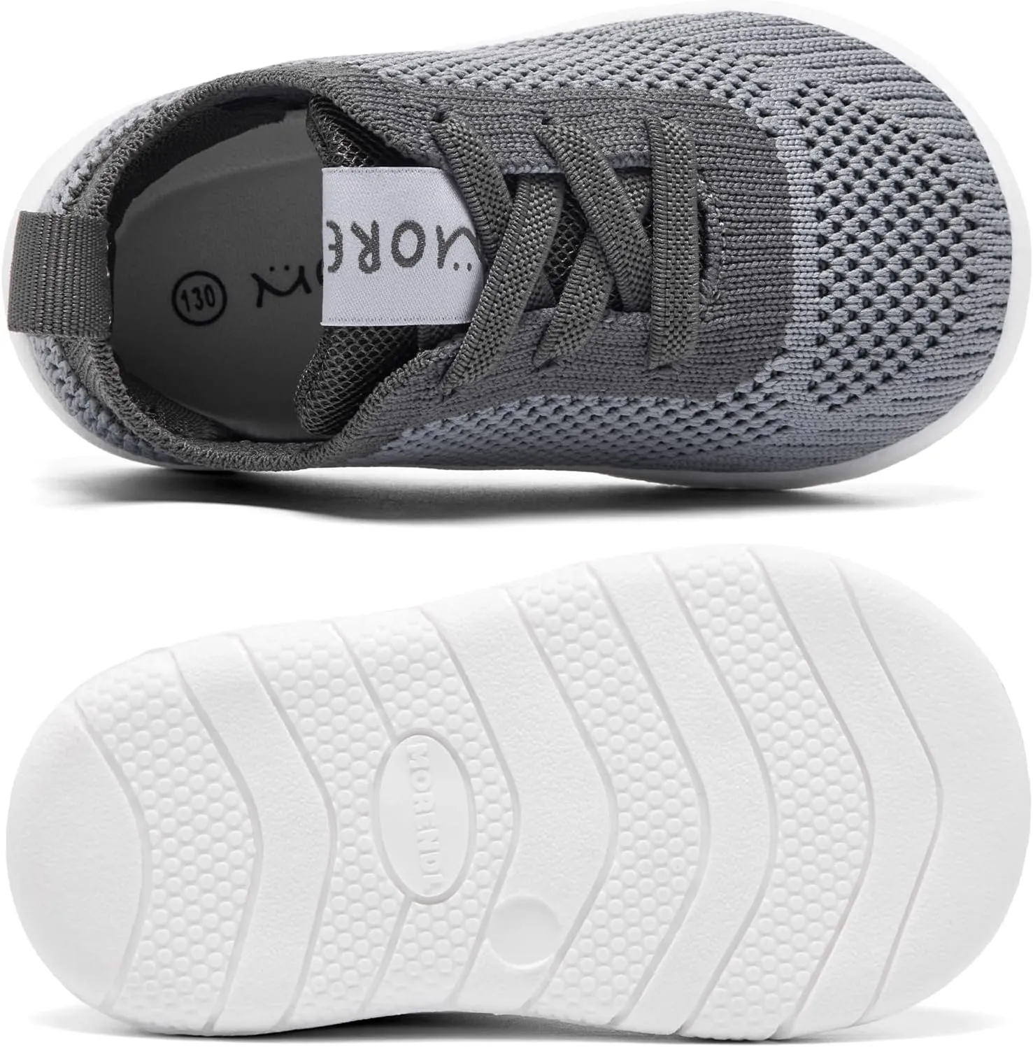 MORENDL Toddler Sneakers Baby Non-Slip Lightweight Breathable Barefoot Shoes Infant Tennis Walking Shoes
