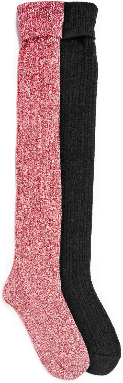 MUK LUKS Women's Marled Over The Knee Sock (2 Pair Pack)