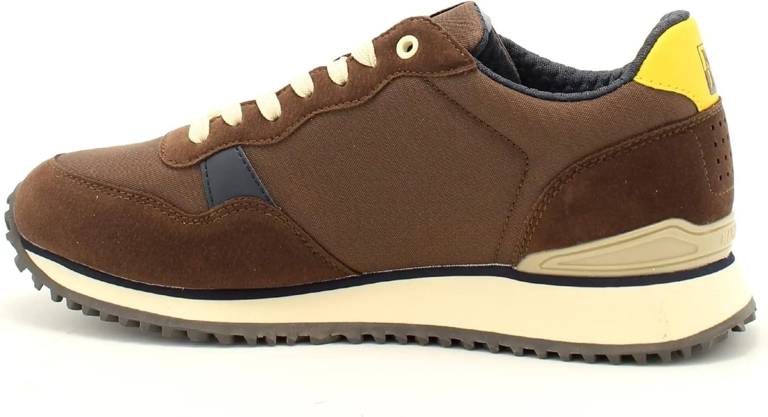 Napapijri Chic Brown Lace-up Sneakers with Contrast Men's Detail