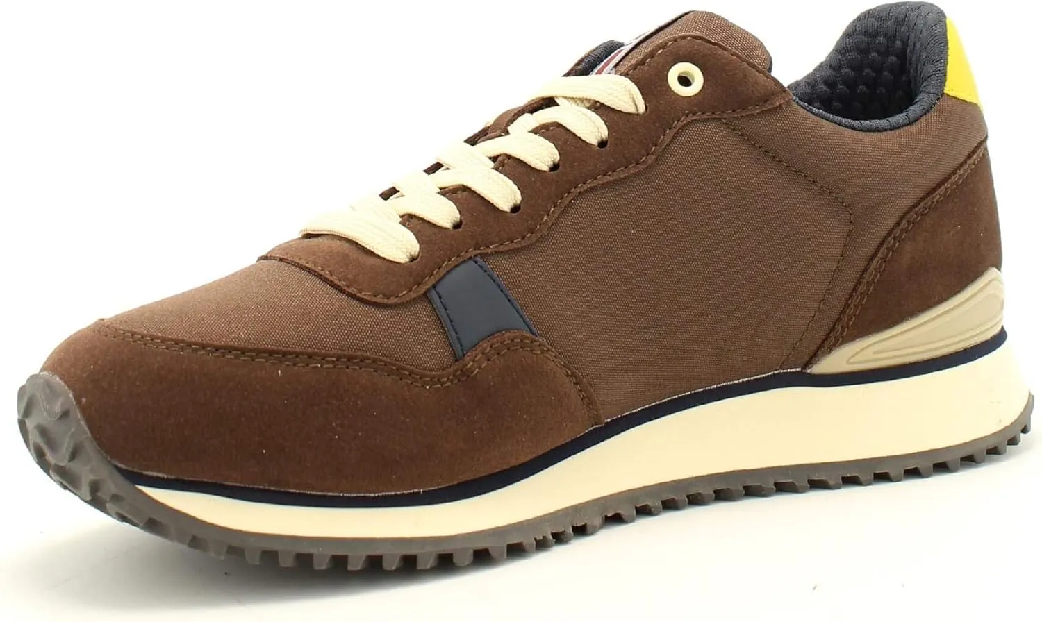 Napapijri Chic Brown Lace-up Sneakers with Contrast Men's Detail