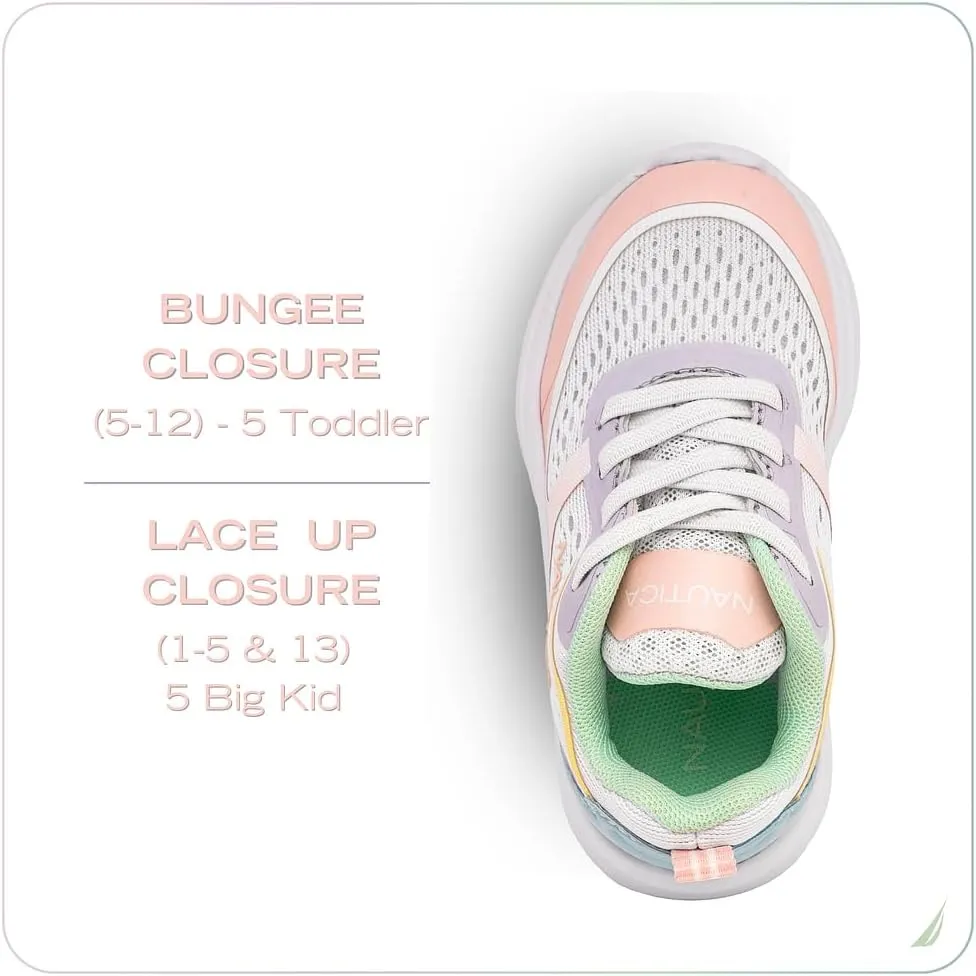 Nautica Kids Sneakers for Boys & Girls - Max Cushion Fashion Running & Walking Shoes Lace-Up/Bungee (Toddler/Little Kid/Big Kid)