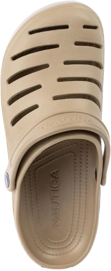 Nautica Men's Clogs - Athletic Sports Sandal - Slip-On with Adjustable Back Strap - (Water Shoes/Fuzzy Slippers) River Edge
