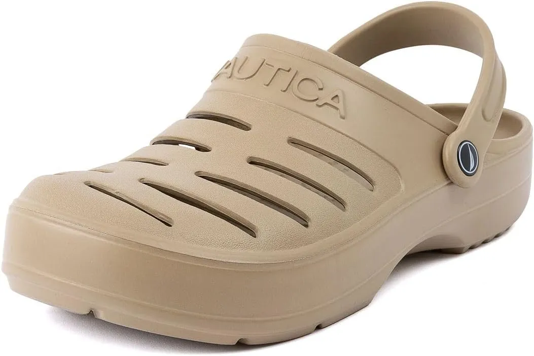 Nautica Men's Clogs - Athletic Sports Sandal - Slip-On with Adjustable Back Strap - (Water Shoes/Fuzzy Slippers) River Edge