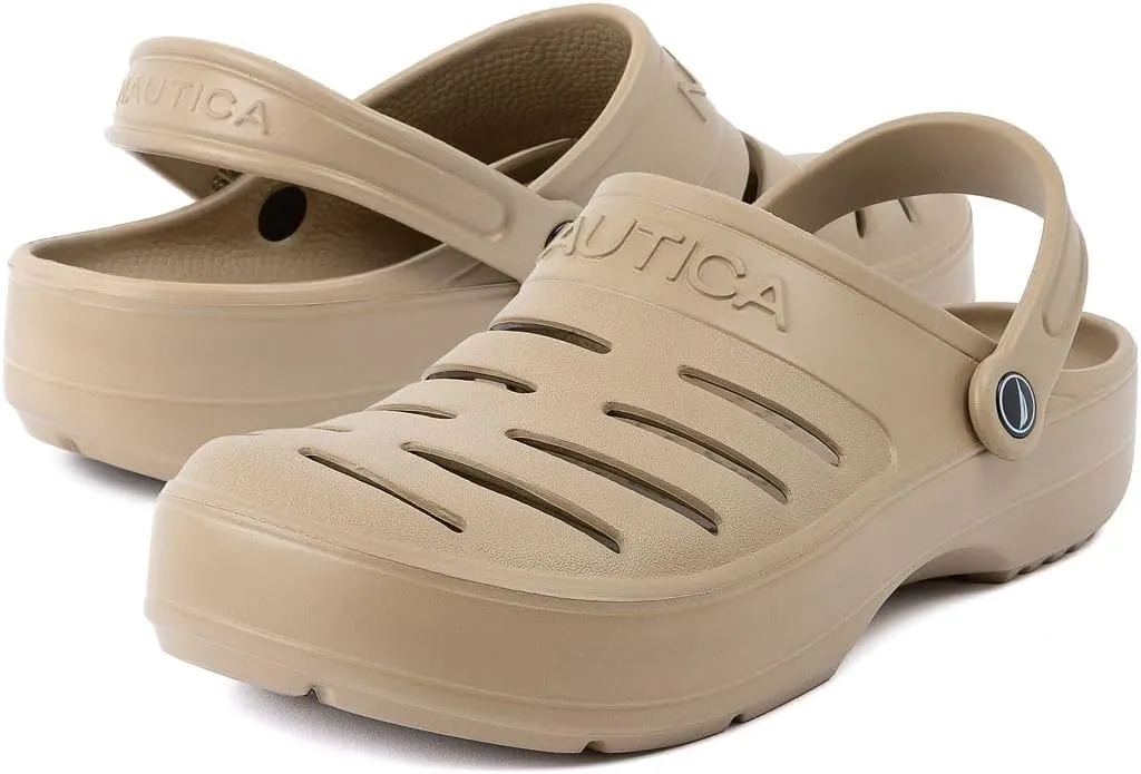Nautica Men's Clogs - Athletic Sports Sandal - Slip-On with Adjustable Back Strap - (Water Shoes/Fuzzy Slippers) River Edge