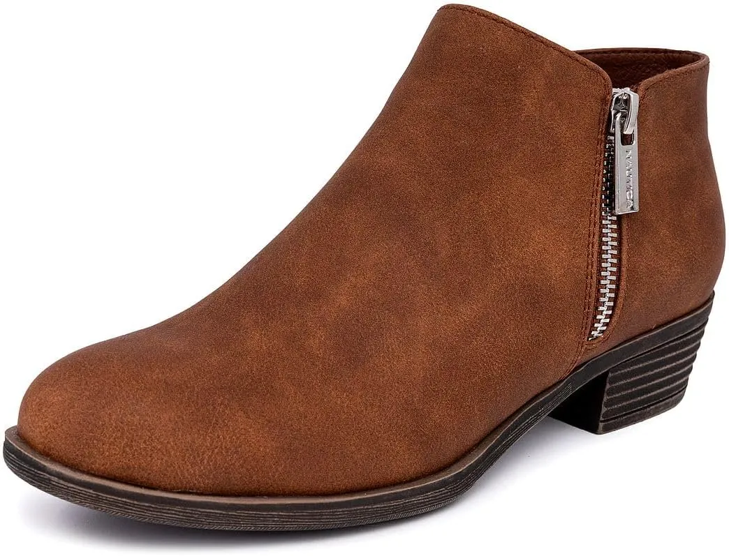 Nautica Women's Ankle Boot with Side Zipper - Stylish Dress Boot for Women | Featuring a Low Heel, Chic Design, and Versatile Sizing | The Perfect Ankle Bootie for Dressy and Casual Occasions - Alara