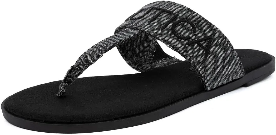 Nautica Women’s Woven Strap Thong Sandals – Comfortable Flat Slip-On Flip-Flops for Beach, Travel, and Everyday Casual Wear