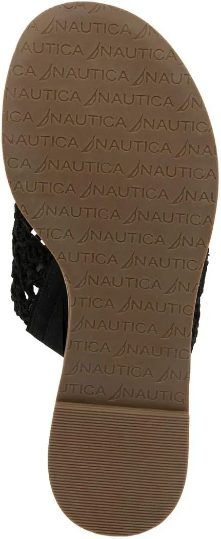 Nautica Women’s Woven Strap Thong Sandals – Comfortable Flat Slip-On Flip-Flops for Beach, Travel, and Everyday Casual Wear