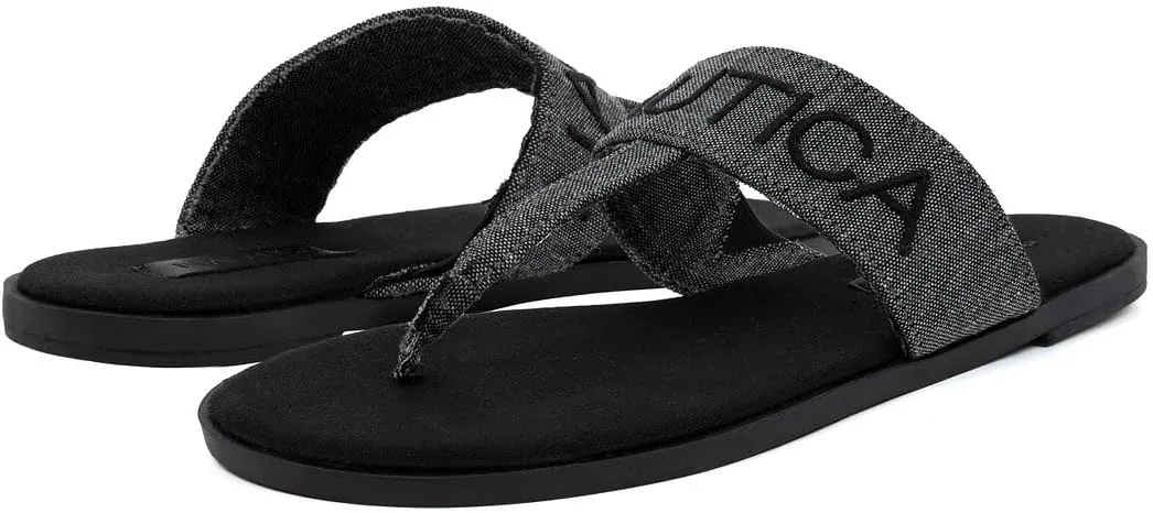 Nautica Women’s Woven Strap Thong Sandals – Comfortable Flat Slip-On Flip-Flops for Beach, Travel, and Everyday Casual Wear