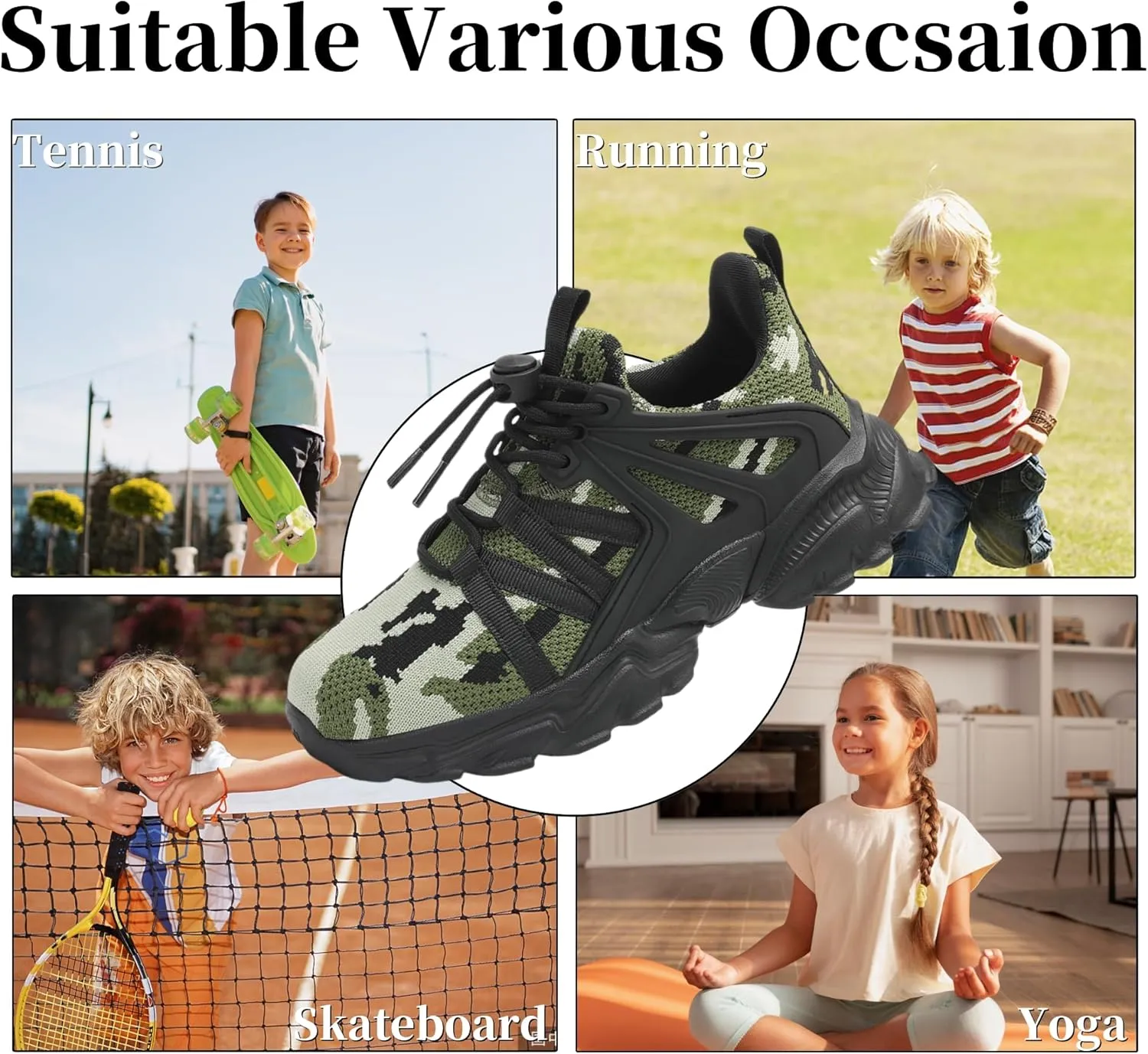 Nihaoya Boys Girls Sneakers Kids Tennis Shoes Lightweight Breathable Mesh Walking Running Shoe for Toddler/Little Kid/Big Kid