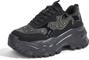 Niluber Chunky Sneakers for Women White Black Red Purple Platform Sneakers Comfortable Casual Lace Up Fashion Tennis Shoes