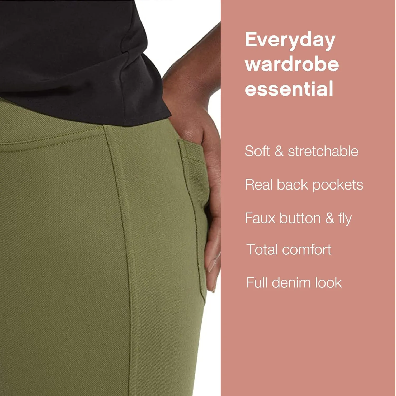 No Nonsense Women’s Classic Denim Leggings, Jeggings for Women with Real Back Pockets, High Waisted Stretch Jeans