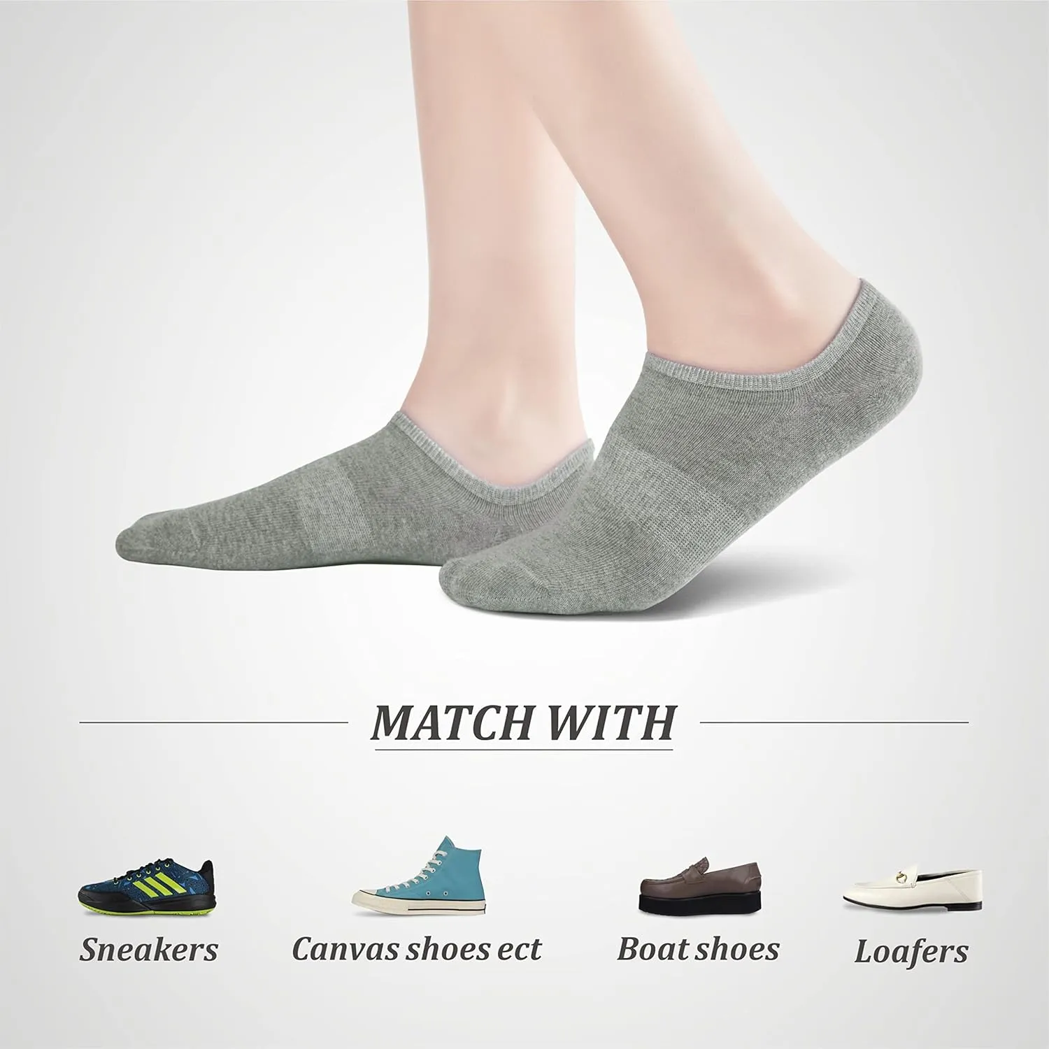 No Show Socks Women Low Cut Invisible Liner Non slip Athletic Boat Socks 6 Pairs