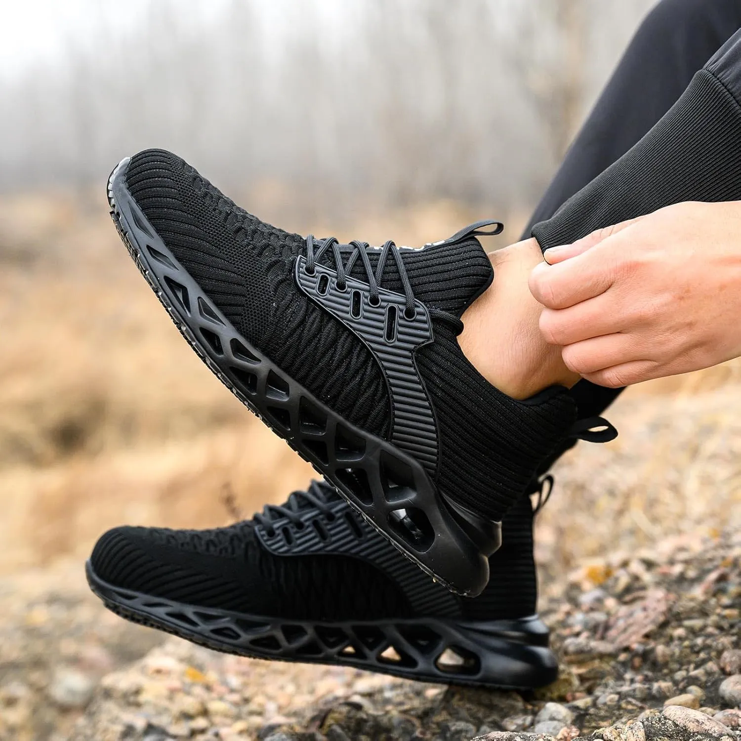 Non Slip Steel Toe Shoes for Men Women Comfortable Work Shoes Lightweight Safety Composite Toe Shoes