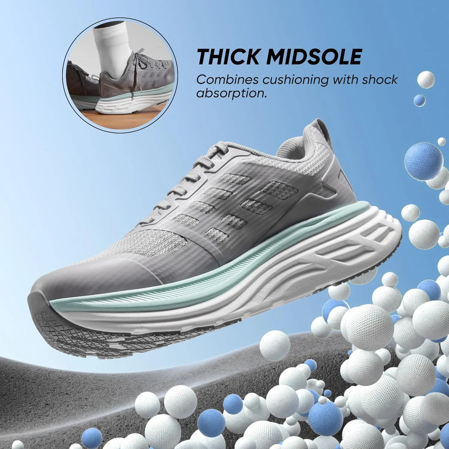 NORTIV 8 Women's Walking Shoes Cushion Running Tennis Shoes ActiveFloat Non-Slip Comfortable Breathable Workout Gym Sports Athletic Fashion Sneakers
