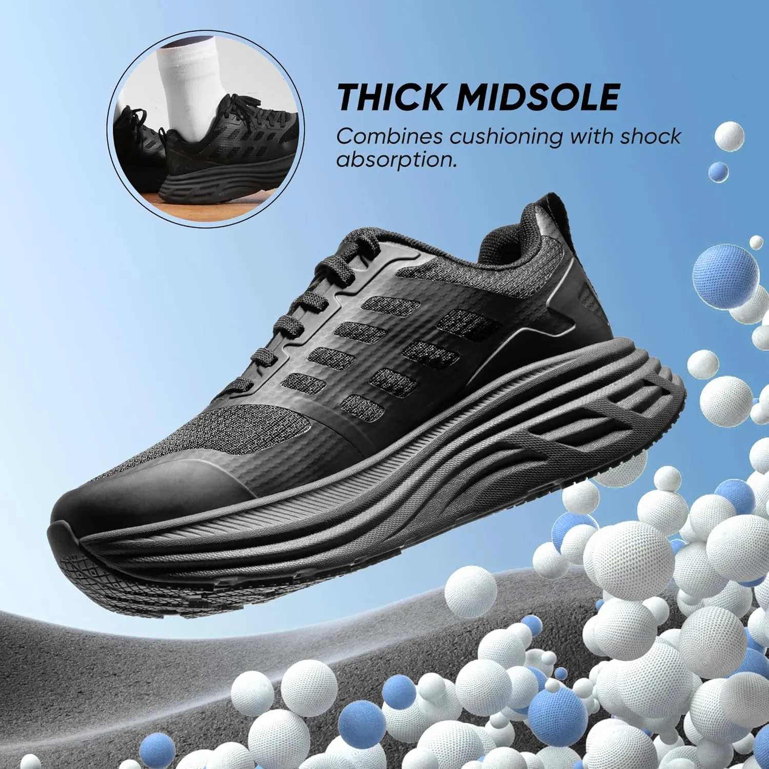 NORTIV 8 Women's Walking Shoes Cushion Running Tennis Shoes ActiveFloat Non-Slip Comfortable Breathable Workout Gym Sports Athletic Fashion Sneakers