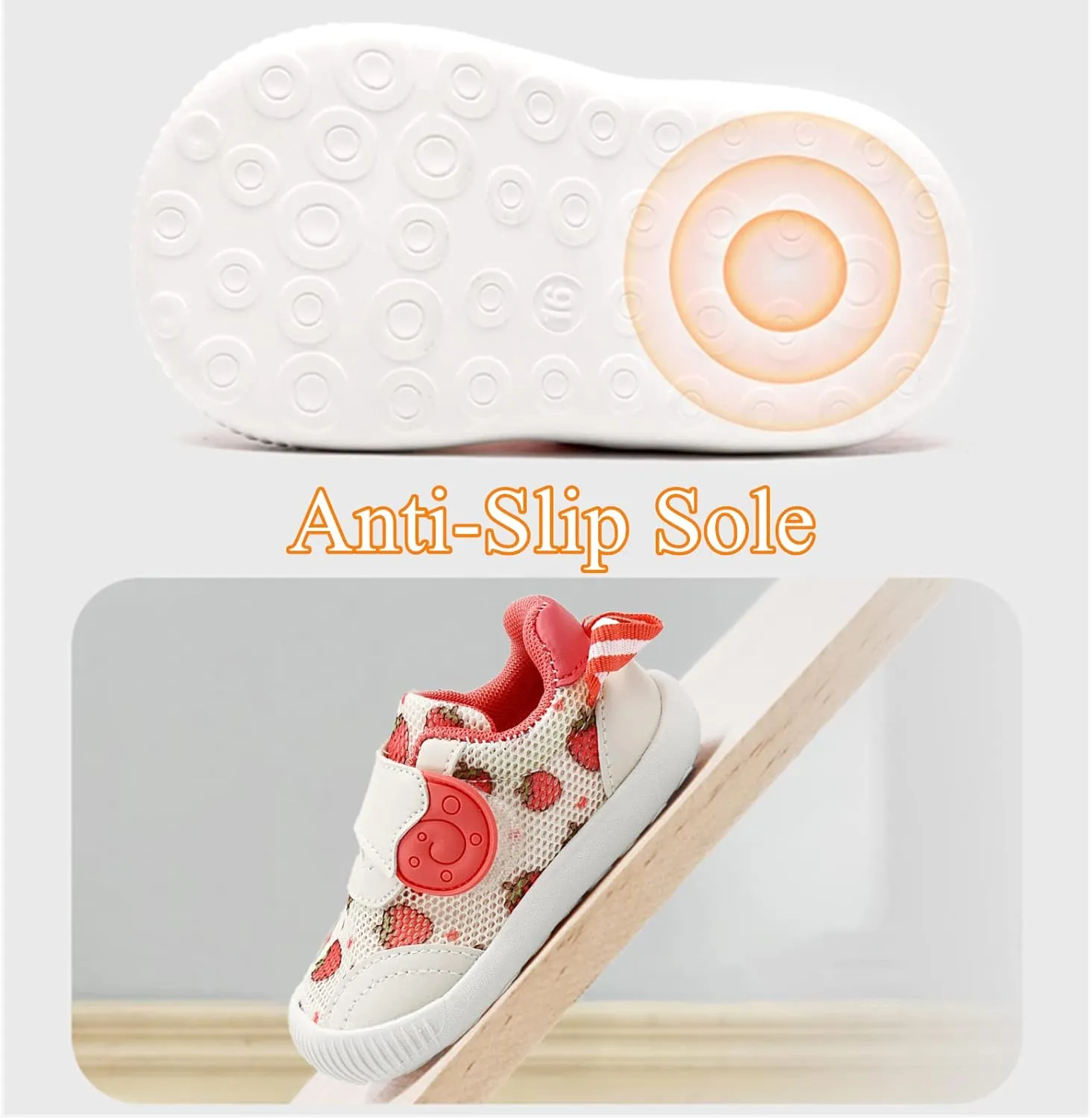 OAISNIT Baby Boys Girls Sneakers Anti Slip Lightweight Soft Toddler First Walkers for Walking Running