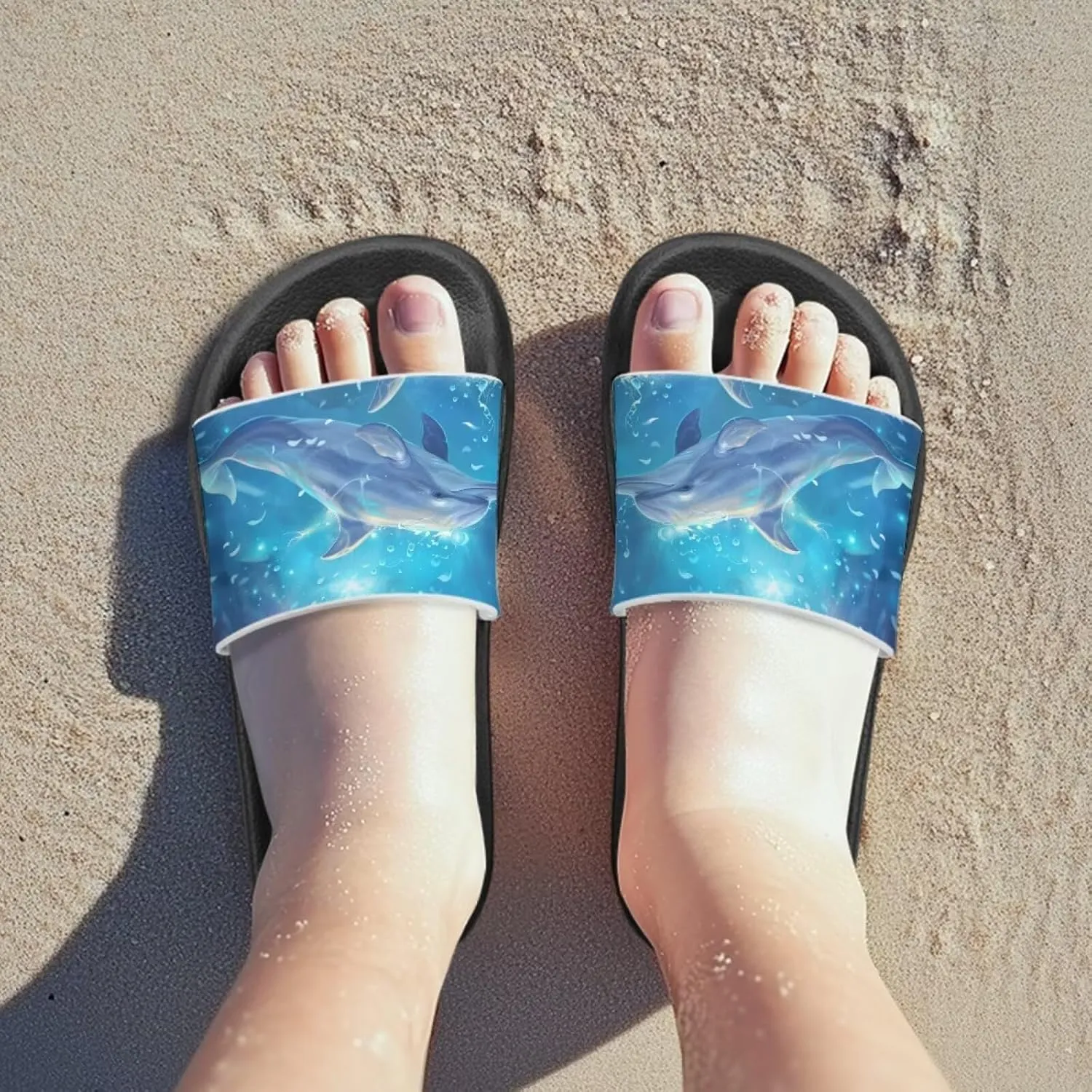 Ocean Animals Slide Sandals for Boys Girsl Cartoon Kids Slides Open Toe Design