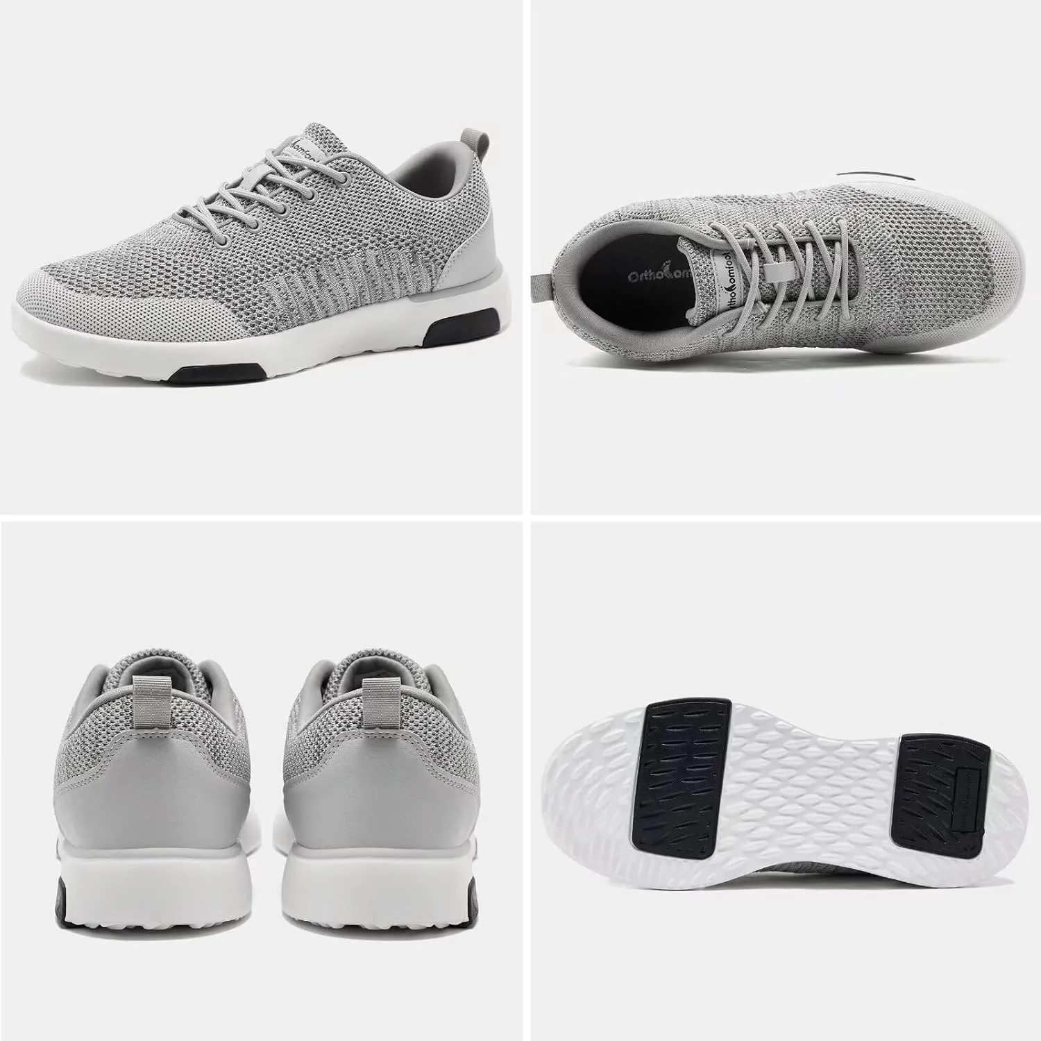 OrthoComfoot Men's Orthopedic Fashion Sneakers for Plantar Fasciitis: Comfortable Arch Support Walking Shoes for Flat Feet, Casual Breatbable Orthotic Shoes for Foot and Heel Pain Relief
